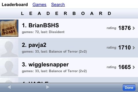 The original online leaderboard screen.